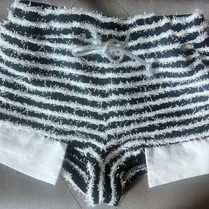 SHEIN Monochrome Textured High Waist Shorts